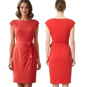 DONNA MORGAN × ALEX & ALEX Red Stretch Ruched Sheath Dress - Size 4